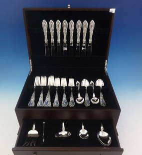 Towle King Richard Sterling Silver Flatware Set for 8 - 37 Pieces with Storage Chest: Towle King Richard Sterling Silver Flatware Set for 8 - 37 Pieces with Storage Chest Experience the elegance of the King Richard flatware set by Towle, crafted from high-quality sterling silver. This
