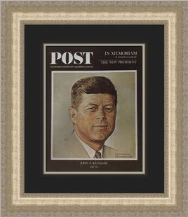 Norman Rockwell In Memoriam John F Kennedy Custom Framed Print 21 x 18: Norman Rockwell In Memoriam John F Kennedy Custom Framed Print 21 x 18 Celebrate the legacy of John F. Kennedy with this custom framed print of Norman Rockwell's poignant artwork, 'In Memoriam John F.