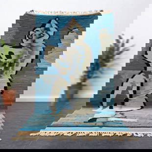 Picasso Inspired Handmade knoted Rug 157" x 315" Natural Wool: Picasso Inspired Handmade knoted Rug 157" x 315" Natural Wool PLEASE NOTE: Framed Large or heavy items do not have shipping costs included. The exact shipping cost will be added to your invoice post a