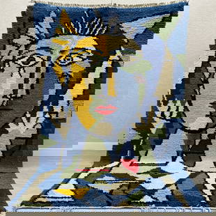 Picasso Inspired Handmade knoted Rug 79" x 157" Natural Wool: Picasso Inspired Handmade knoted Rug 79" x 157" Natural Wool PLEASE NOTE: Framed Large or heavy items do not have shipping costs included. The exact shipping cost will be added to your invoice post au