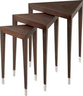 Theodore Alexander Wenge Veneer Nesting Tables Set of 3: Theodore Alexander Wenge Veneer Nesting Tables Set of 3 Enhance your living space with this set of sophisticated nesting tables crafted in elegant wenge veneer. These tables feature graduated tapered