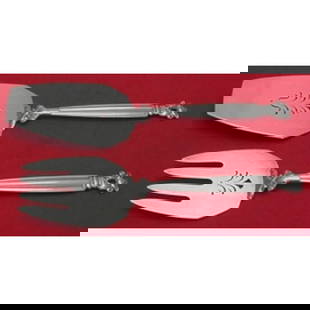 Georg Jensen Acorn Sterling Silver Fish Serving Set 2pc 10 1/2 in: Georg Jensen Acorn Sterling Silver Fish Serving Set 2pc 10 1/2 in This exquisite 2-piece fish serving set from the renowned Acorn pattern by Georg Jensen is crafted from high-quality sterling silver.