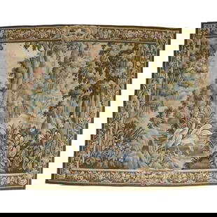 19th Century Hand-Woven French Aubusson Tapestry Wool Vienna Secession 48 x 66 in: 19th Century Hand-Woven French Aubusson Tapestry Wool Vienna Secession 48 x 66 in Explore the exquisite beauty of this 19th Century French Aubusson Tapestry, a stunning hand-woven piece that showcases