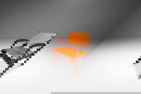 Angel Pazmino 1960s Restored Tooled Leather Sling Chair Ecuador: Angel Pazmino 1960s Restored Tooled Leather Sling Chair Ecuador Discover the elegance of this Mid-Century Modern Tooled Leather Sling Safari Chair, masterfully crafted by the renowned Angel Pazmino in