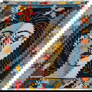 Picasso Inspired Handmade knoted Rug 128" x 256" Natural Wool: Picasso Inspired Handmade knoted Rug 128" x 256" Natural Wool PLEASE NOTE: Framed Large or heavy items do not have shipping costs included. The exact shipping cost will be added to your invoice post a