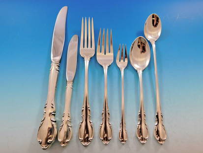Towle Legato Sterling Silver Flatware Set for 12 - 93 Pieces with Storage Chest: Towle Legato Sterling Silver Flatware Set for 12 - 93 Pieces with Storage Chest Elevate your dining experience with this exquisite Legato by Towle Sterling Silver Flatware Set, designed for 12 service