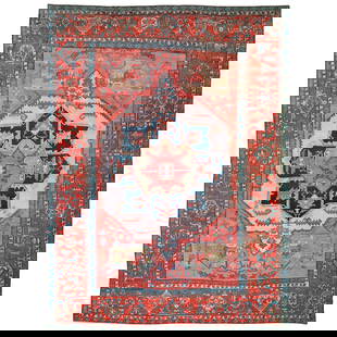 Authentic 19th Century Persian Serapi Rug Hand-Woven Wool 11'3'' x 15': Authentic 19th Century Persian Serapi Rug Hand-Woven Wool 11'3'' x 15' This extraordinary 19th Century Serapi Rug features a hand-woven design crafted from high-quality wool. Measuring 11'3'' x 15' (1