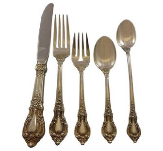 Lunt Eloquence Sterling Silver Flatware Set 70 Pcs for 12 Service: Lunt Eloquence Sterling Silver Flatware Set 70 Pcs for 12 Service Eloquence by Lunt Sterling Silver Flatware Set featuring 70 pieces designed for 12 service. The pattern, introduced in 1952, showcases