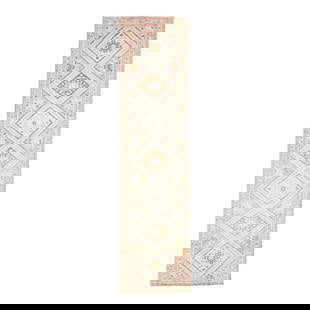 Vintage Persian Hamadan 3'3" x 13'2" Handmade Wool Runner Beige: Vintage Persian Hamadan 3'3" x 13'2" Handmade Wool Runner Beige Beautiful vintage Persian Hamadan hand-knotted wool runner with a beige field. This rug has a beige frame with peach and brown accents i