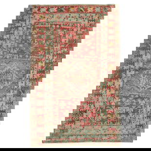 Antique Turkish Sivas Hand-Woven Wool Rug 36 x 57 Early 20th Century: Antique Turkish Sivas Hand-Woven Wool Rug 36 x 57 Early 20th Century Discover a stunning piece from the early 20th century with this Antique Turkish Sivas Small Rug, hand-woven from high-quality wool.