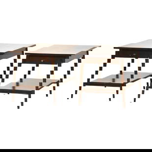 Mid Century Modern Paul McCobb Maple Side Tables Pair: Mid Century Modern Paul McCobb Maple Side Tables Pair This exquisite pair of mid-century modern side tables, designed by Paul McCobb for Winchendon's Planner Group, showcases a stunning solid maple co