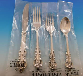 Towle El Grandee Sterling Silver Flatware Set for 8 with 35 Pieces and Storage Chest: Towle El Grandee Sterling Silver Flatware Set for 8 with 35 Pieces and Storage Chest Experience elegance with the El Grandee by Towle Sterling Silver Flatware Set, designed for service of 8. This set,