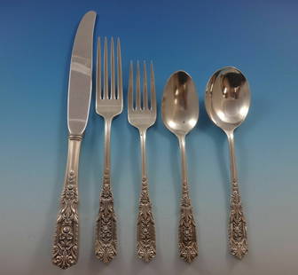 Westmorland Milburn Rose Sterling Silver Flatware Set for 12 with Chest 61 Pcs: Westmorland Milburn Rose Sterling Silver Flatware Set for 12 with Chest 61 Pcs This exquisite Milburn Rose Sterling Silver Flatware Set by Westmorland is perfect for entertaining, featuring a complete