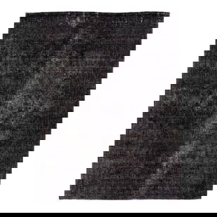 Vintage Overdyed Charcoal Wool Persian Rug 9'4" x 12'6": Vintage Overdyed Charcoal Wool Persian Rug 9'4" x 12'6" Enhance your living space with this exquisite Vintage Overdyed hand-knotted wool rug. Featuring a beautiful grey field adorned with black and br
