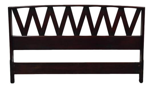 Paul Frankl Mid Century Modern Full Headboard Ebony Mahogany 56.25" x 33": Paul Frankl Mid Century Modern Full Headboard Ebony Mahogany 56.25" x 33" This stunning mid-century modern full headboard, designed by Paul Frankl for Johnson Furniture, showcases a beautiful dark mah