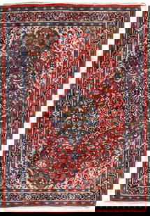 Handcrafted Antique Persian Sarouk Rug 4'6 x 6'9 Traditional Design: Handcrafted Antique Persian Sarouk Rug 4'6 x 6'9 Traditional Design Experience the timeless beauty of this handcrafted Antique Persian Sarouk Rug, measuring 4' 6" x 6' 9". This exquisite rug features