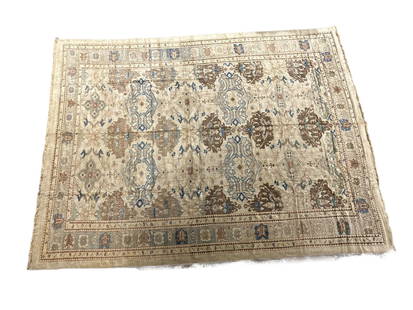Large Persian Antique Oushak Rug 16.7 x 21.5 Handwoven Wool Iran: Large Persian Antique Oushak Rug 16.7 x 21.5 Handwoven Wool Iran Immerse yourself in the splendor of centuries past with our 17' x 21' L. AR. GE Persian Antique Oushak Rug. A masterpiece of Persian cr