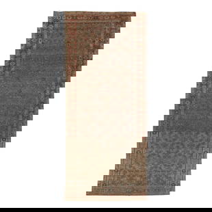 19th Century Persian Malayer Wool Rug 4'9 x 10'6 Blue Floral Design: 19th Century Persian Malayer Wool Rug 4'9 x 10'6 Blue Floral Design This exquisite 19th Century handmade Persian Malayer wool rug features a stunning blue color field adorned with intricate rust accen