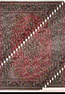 Exquisite 9.8 x 14 Red Semi-Antique Persian Tabriz Area Rug: Exquisite 9.8 x 14 Red Semi-Antique Persian Tabriz Area Rug Elevate your living space with this exquisite 9.8 x 14 Red Semi-Antique Persian Tabriz Rug, handcrafted by skilled Persian artisans. This st