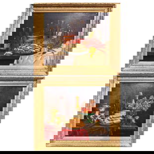 Antique Pair of 19th Century French Still Life Paintings by P Hemet: Antique Pair of 19th Century French Still Life Paintings by P Hemet Enhance your space with this exquisite pair of 19th Century French still life oil paintings, expertly crafted circa 1880. Each paint