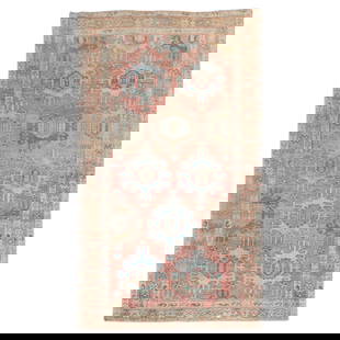 Vintage Hand-Woven Persian Malayer Rug 3'6'' x 6'2'' 1920s American Classical: Vintage Hand-Woven Persian Malayer Rug 3'6'' x 6'2'' 1920s American Classical This exquisite Antique Persian Malayer Rug showcases a stunning design reflective of the American Classical style. Hand-wo