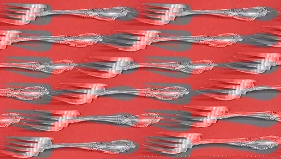 Towle King Richard Sterling Silver Salad Forks Set of 12 6.5": Towle King Richard Sterling Silver Salad Forks Set of 12 6.5" Enhance your dining experience with this exquisite set of 12 salad forks in the iconic King Richard pattern by Towle. Each fork measures 6