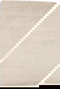 Handmade Moroccan Rug Cream Beige Geometric 6'1" x 9'2" Plush Area Rug: Handmade Moroccan Rug Cream Beige Geometric 6'1" x 9'2" Plush Area Rug Enhance your space with this exquisite Handmade Moroccan Oriental Rug, featuring a stylish cream and beige geometric design. Craf