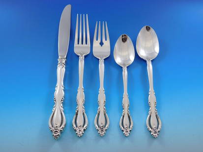 Grande Regency Sterling Silver Flatware Set 68 Pieces for 12 Service: Grande Regency Sterling Silver Flatware Set 68 Pieces for 12 Service Exquisite Grande Regency by International Sterling Silver flatware set, composed of 68 pieces suitable for 12 service. This compreh