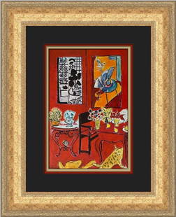 Henri Matisse Large Red Interior Custom Framed Print 19 x 17: Henri Matisse Large Red Interior Custom Framed Print 19 x 17 Celebrate the artistic brilliance of Henri Matisse with this Large Red Interior custom framed print. Measuring 19 in (H) x 17 in (W), this