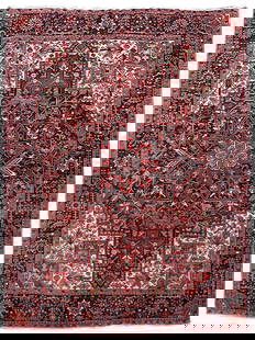 Handcrafted 6.9 x 12.6 Persian Heriz Area Rug Multicolor Wool: Handcrafted 6.9 x 12.6 Persian Heriz Area Rug Multicolor Wool Enhance your living space with this exquisite 6.9 x 12.6 Multicolor Persian Heriz Rug, skillfully handcrafted by talented Persian artisans