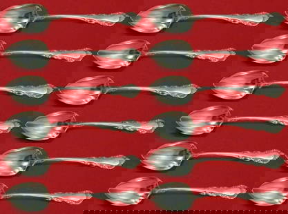 Reed & Barton Georgian Rose Sterling Silver Grapefruit Spoons Set of 12: Reed & Barton Georgian Rose Sterling Silver Grapefruit Spoons Set of 12 This elegant custom set of 12 grapefruit spoons features the exquisite Georgian Rose pattern by Reed & Barton, crafted from high