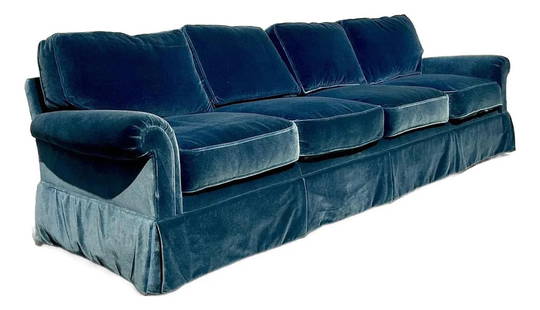 Vintage Regency Cerulean Velvet Sofa Inspired by Ferrell 120 inches: Vintage Regency Cerulean Velvet Sofa Inspired by Ferrell 120 inches Transform your living space with this stunning Vintage Regency-style cerulean velvet sofa, a tribute to the elegance of Ferrell furn