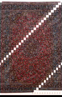 10.8 x 16.5 Red SIGNED Persian Najaf Isfahan Rug, Authentic Craftsmanship: 10.8 x 16.5 Red SIGNED Persian Najaf Isfahan Rug, Authentic Craftsmanship Immerse yourself in the exquisite beauty of this handcrafted Persian Najaf Isfahan rug, featuring a rich red hue that exudes w