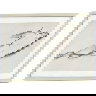 Vintage Boho Pencil Sketch of Reclining Nude Male: Vintage Boho Pencil Sketch of Reclining Nude Male This exquisite vintage Boho pencil sketch captures the elegance of a nude male reclining in a minimalist style. Beautifully matted and framed, this ar