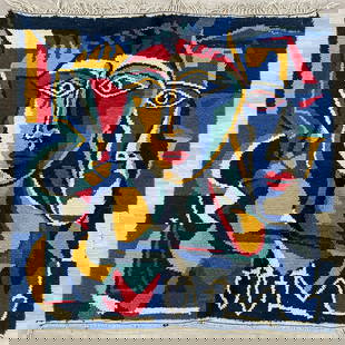 Picasso Inspired Handmade knoted Rug 128" x 256" Natural Wool: Picasso Inspired Handmade knoted Rug 128" x 256" Natural Wool PLEASE NOTE: Framed Large or heavy items do not have shipping costs included. The exact shipping cost will be added to your invoice post a