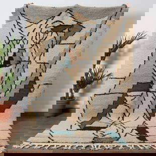 Picasso Inspired Handmade knoted Rug 138" x 276" Natural Wool: Picasso Inspired Handmade knoted Rug 138" x 276" Natural Wool PLEASE NOTE: Framed Large or heavy items do not have shipping costs included. The exact shipping cost will be added to your invoice post a