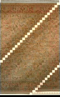 5.9 x 8.10 New Oushak Chobi Peshawar Hand-Knotted Rug: 5.9 x 8.10 New Oushak Chobi Peshawar Hand-Knotted Rug Introducing the New Oushak Chobi Peshawar Rug, a stunning fusion of traditional craftsmanship and contemporary design. Handwoven by skilled artisa