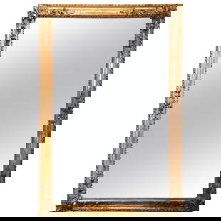 Antique 19th Century French Gilt Restauration Mirror with Floral Motifs: Antique 19th Century French Gilt Restauration Mirror with Floral Motifs This exquisite 19th Century French Restauration carved gilt mirror, dating back to circa 1820, showcases a rectangular design wi