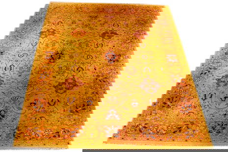 8' x 10' 2" Chobi Peshawar Rug Beige Gold Handwoven Wool: 8' x 10' 2" Chobi Peshawar Rug Beige Gold Handwoven Wool Enhance your living space with this stunning 8' x 10' 2" Neutral Warm Beige Gold Chobi Peshawar Rug, a perfect blend of traditional craftsmansh
