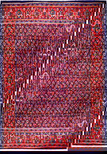 Handcrafted 9x12 Dark Blue Persian Tabriz Herati Rug: Handcrafted 9x12 Dark Blue Persian Tabriz Herati Rug This exquisite 9 x 12 Dark Blue Semi Antique Persian Tabriz Herati Rug is a timeless piece that combines elegance and tradition. Handwoven with car