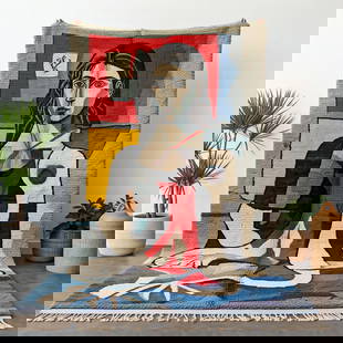 Picasso Inspired Handmade knoted Rug 138" x 276" Natural Wool: Picasso Inspired Handmade knoted Rug 138" x 276" Natural Wool PLEASE NOTE: Framed Large or heavy items do not have shipping costs included. The exact shipping cost will be added to your invoice post a