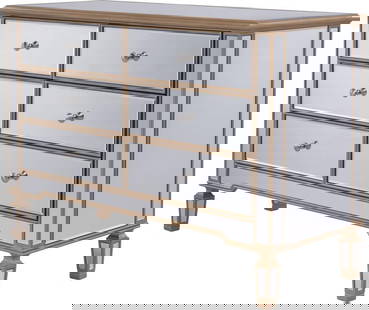 Elegant Lighting Contemporary Gold Mirrored 6-Drawer Dresser 32H 48W 18D: Elegant Lighting Contemporary Gold Mirrored 6-Drawer Dresser 32H 48W 18D This contemporary dresser features six spacious drawers, making it a stylish and functional addition to your home. The frame is