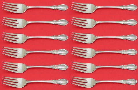 Legato Sterling Silver Salad Fork Set 12 Pieces 6 1/2": Legato Sterling Silver Salad Fork Set 12 Pieces 6 1/2" Enhance your dining experience with this exquisite 12-piece set of Legato by Towle sterling silver salad forks. Each fork measures 6 1/2" and sho