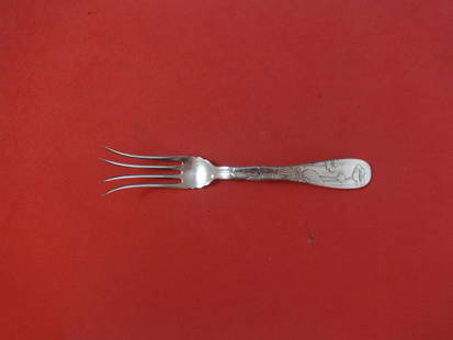 Tiffany & Co. 8 Inch Sterling Silver Baked Potato Fork with Japanese Flowers: Tiffany & Co. 8 Inch Sterling Silver Baked Potato Fork with Japanese Flowers This elegant baked potato fork from Tiffany & Co. features a stunning lap over edge design with intricate acid etching of J