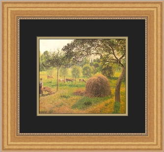Camille Pissarro Sunrise at Eragny Framed Print 14 x 17 Expressionism Art: Camille Pissarro Sunrise at Eragny Framed Print 14 x 17 Expressionism Art This beautiful custom framed print features the iconic artwork "Sunrise at Eragny" by renowned artist Camille Pissarro. Measur