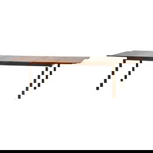 1960s Danish Modern Teak Drop Leaf Dining Table 107" Extended: 1960s Danish Modern Teak Drop Leaf Dining Table 107" Extended A mid century modern teak drop leaf table with two 18" leaves. Table fully extends to 107". Each drop leaf is 17.75". 37.25" wide. 35.25"