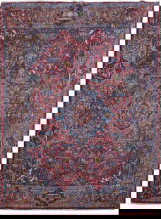 Exquisite 9'5 x 12'10 Red Handmade Persian Signed Kashmar Rug: Exquisite 9'5 x 12'10 Red Handmade Persian Signed Kashmar Rug Enhance your space with this exquisite 9' 5" x 12' 10" Red Handmade Persian Signed Kashmar Rug, meticulously crafted by skilled Persian ar