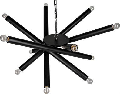 Lex Chandelier by Noir in Matte Black Industrial Steel: Lex Chandelier by Noir in Matte Black Industrial Steel Introducing the Stunning Lex Chandelier, a perfect fusion of classic and modern design. This exquisite lighting fixture features a sleek matte bl
