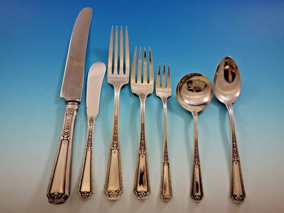Towle Louis XIV Sterling Silver Flatware Set for 12 - 91 Pieces: Towle Louis XIV Sterling Silver Flatware Set for 12 - 91 Pieces Elevate your dining experience with the Louis XIV by Towle Sterling Silver Flatware Set, meticulously crafted for service of 12. This ex