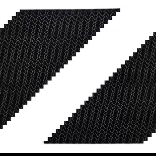 Modern Black Geometric Moroccan Wool Rug 10'3 x 14'3: Modern Black Geometric Moroccan Wool Rug 10'3 x 14'3 Experience the elegance of contemporary design with this stunning Moroccan-style rug. Hand-knotted with intricate geometric patterns, it features a